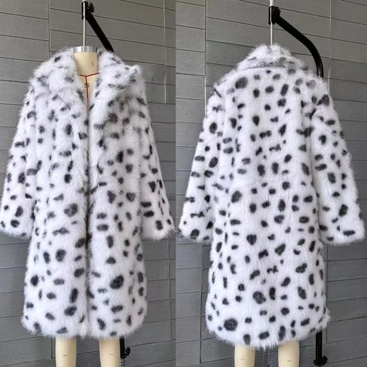 Luxury Brand Fluffy Furry Leopard Faux Fur Coats Women 2024 Winter Long Belted Overcoats Fashion Ladies Fox Fur Coats Outerwear